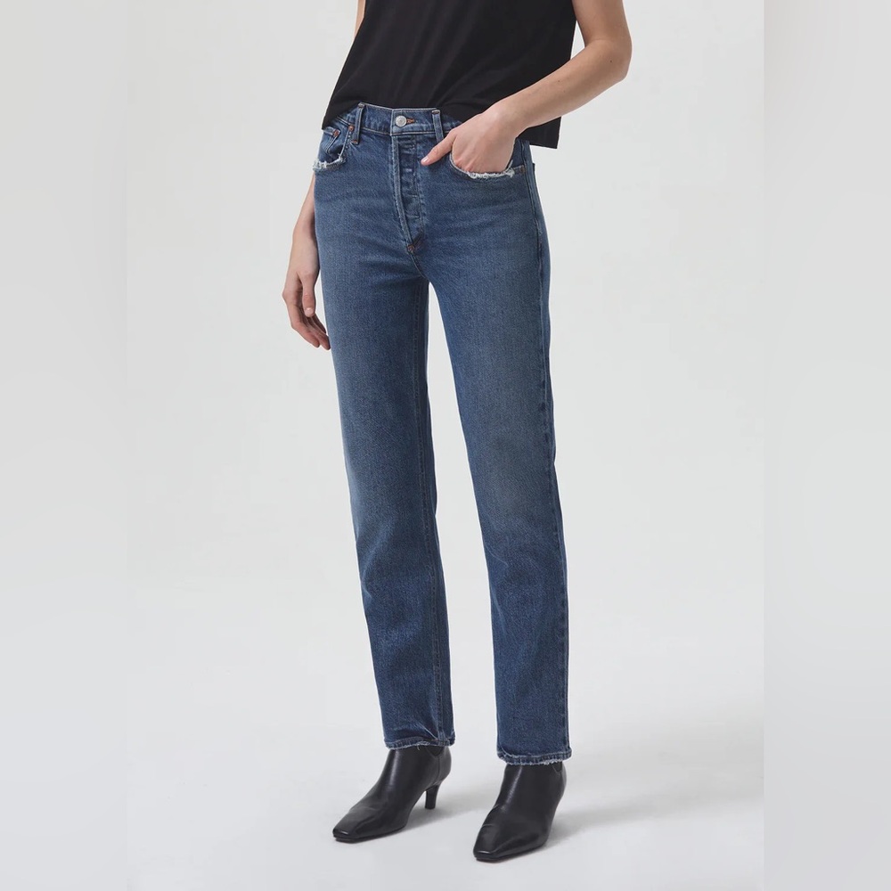 AGOLDE RILEY LONG HIGH RISE STRAIGHT (STRETCH) IN POSE